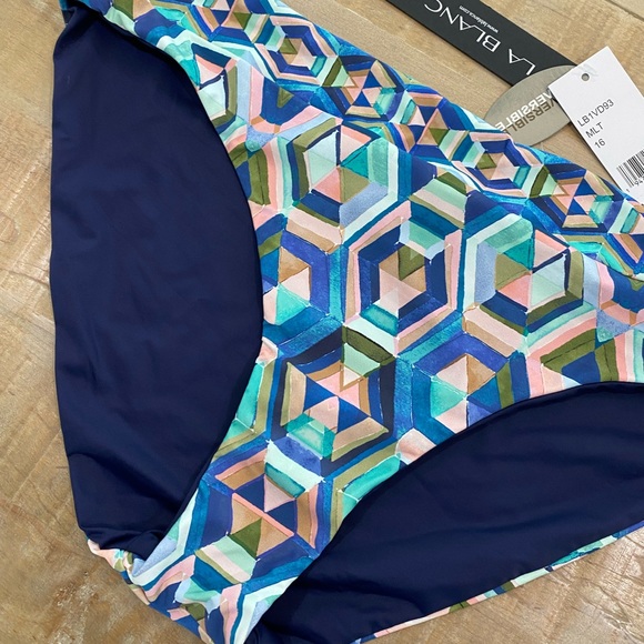 La Blanca Riviera Reversible multicolor Hipster bikini bottom Nwt 16 - Picture 7 of 14
